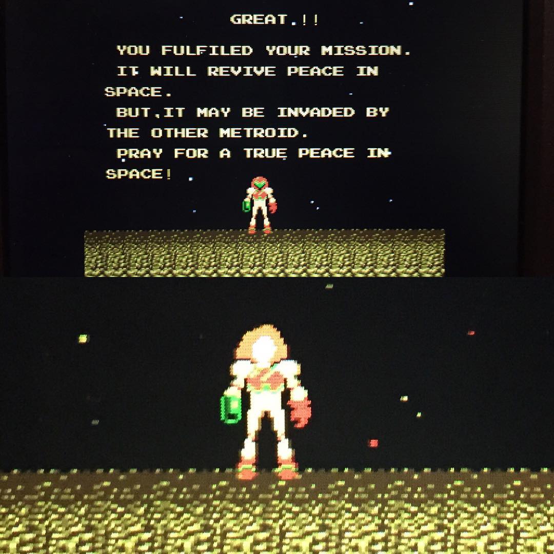 After 30 years of trying I finally beat one of my all-time favorite games, Metroid. Still really tough, especially the end. Super stoked!!